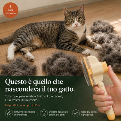 Micio — Spazzola Premium Auto-Pulente per Gatti